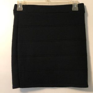 Ribbed black pencil skirt